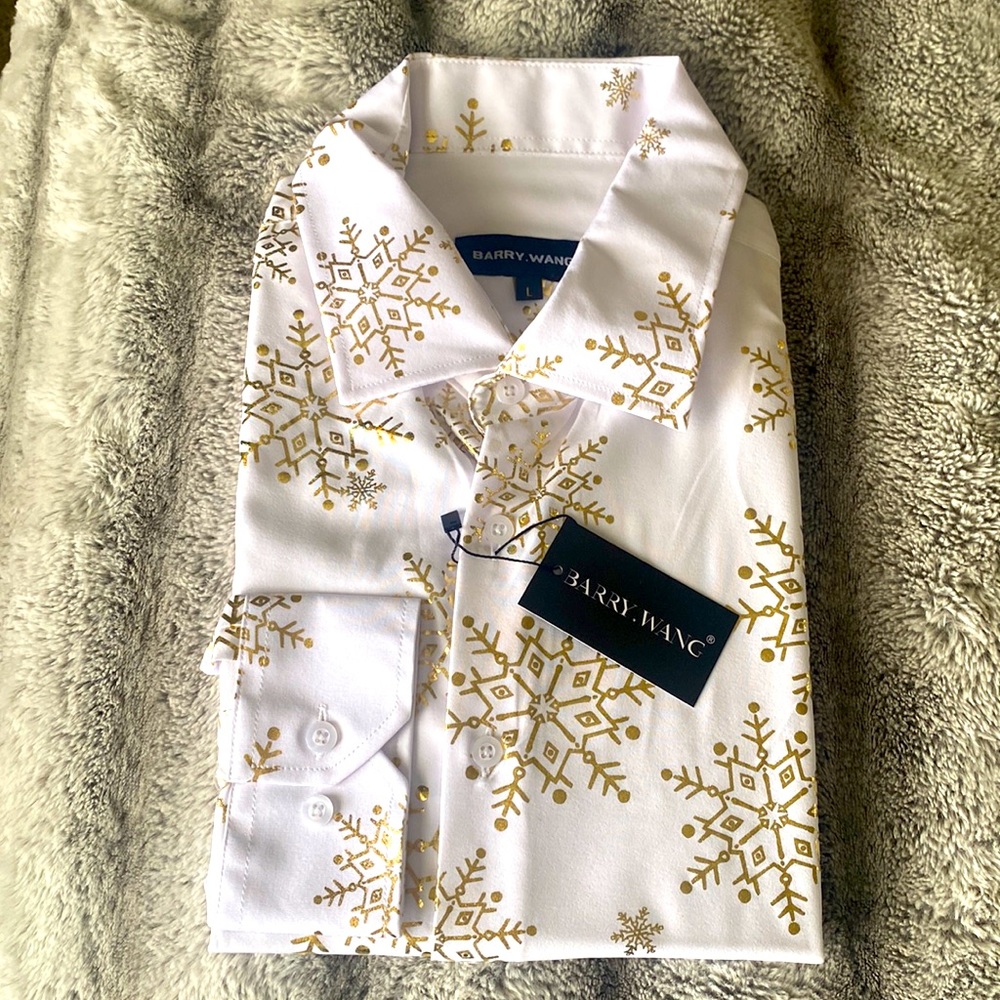 Temu fun men’s holiday dress shirt sz L